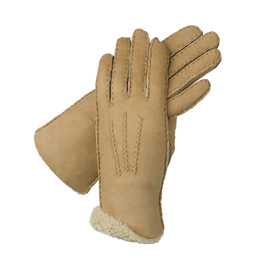 Women's Camel Sheepskin Gloves