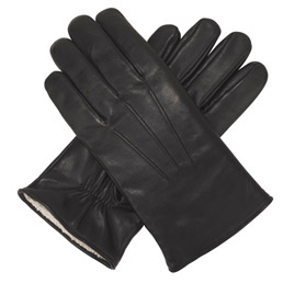 Men's Black Leather Sheepskin Gloves