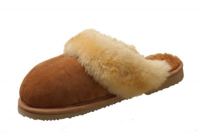 Women's Scuff Sheepskin Slippers w/ Hard Sole