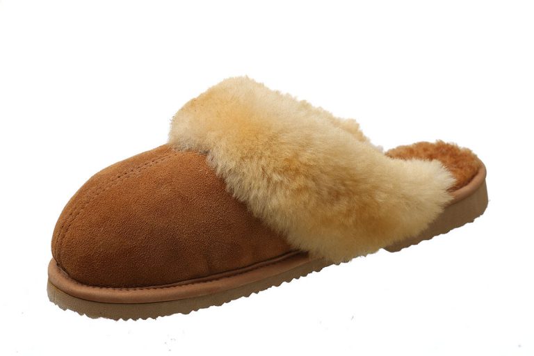 Women's Scuff Sheepskin Slippers w/ Hard Sole