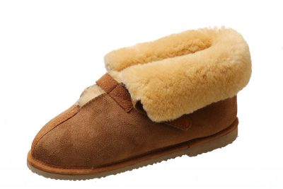 Men's High Cabin Slippers w/ Velcro Closing - Hard Sole