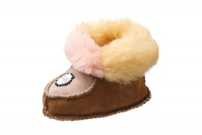 Infant Beaded Sheepskin Bootie